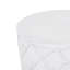 Table de bout en béton blanc antique avec décoration en corde nautique - H 18,32 po de haut, motif latéral prêt à utiliser x P 14,88 po