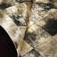 Tapis en peau de vache véritable avec patchwork de feuille d'or 8,83 x 12 pi-334875497
