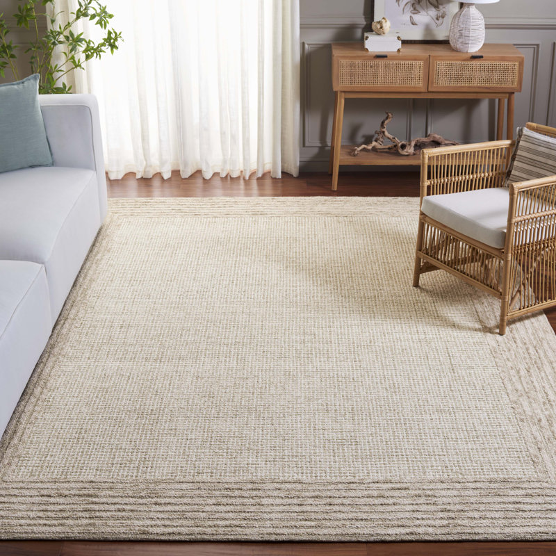 Tapis ébène vert clair / beige 425, Rectangle 8 pi x 10 pi
