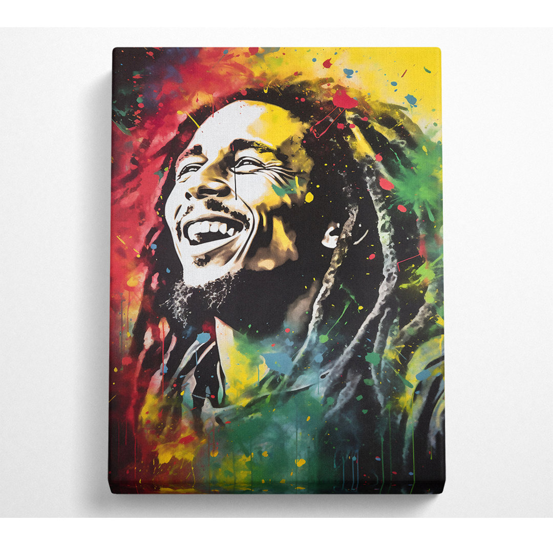 Bob Marley Watercolour Splash - Kunstdrucke auf Leinwand