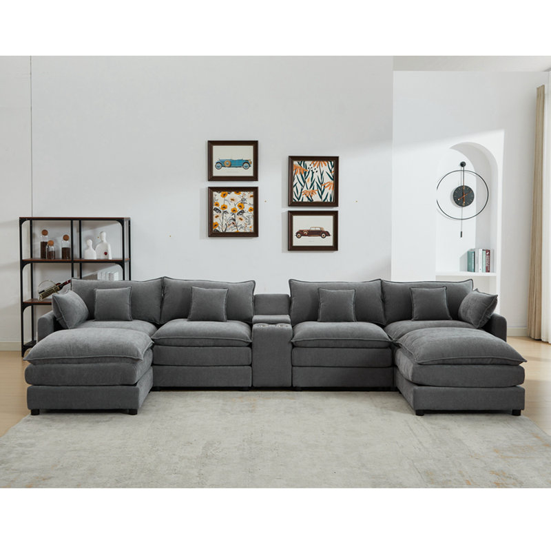 Canapé modulaire inclinable rembourré, Blanc