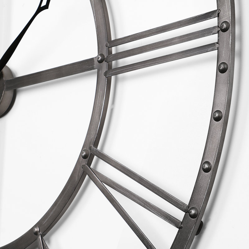 Très grande horloge murale Grenfell, Gris, Très grand 43,5 po