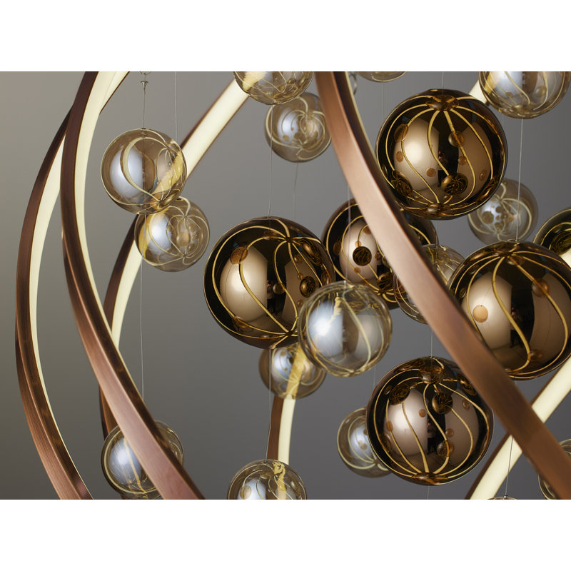 LED Semi Flush Mount, Copper