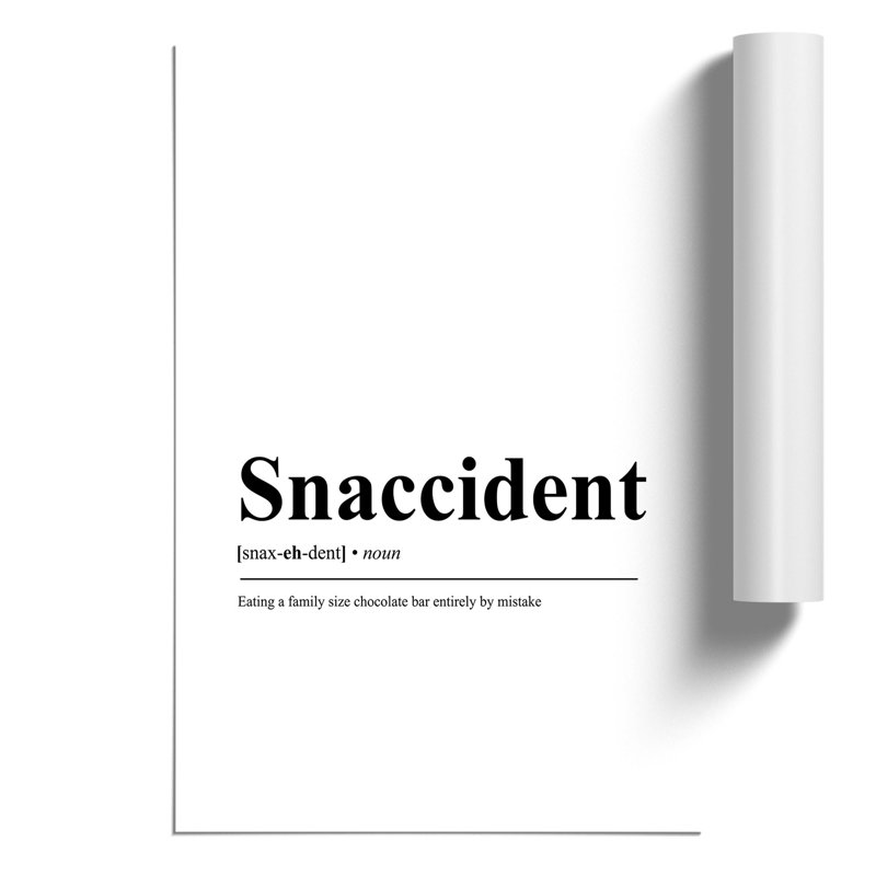 Snaccident - Frameless Print, 30cm H x 21cm W x 0.1cm D