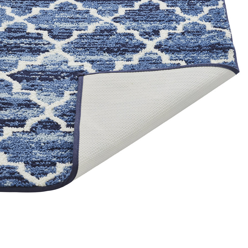 Tapis pour salle de bain Nolynn, Bleu, Ensemble de 2 pièces (17 po x 24 po | 20 po x 20