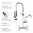 28.9 Inch Brass Deck Mount Commercial Kitchen Faucet with Pre-Rinse Sprayer-111176383