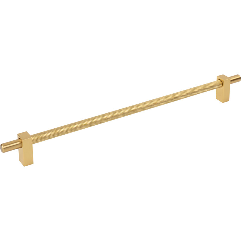 Larkin 3 Knurled Center Bar Pull, 12", Brushed Gold