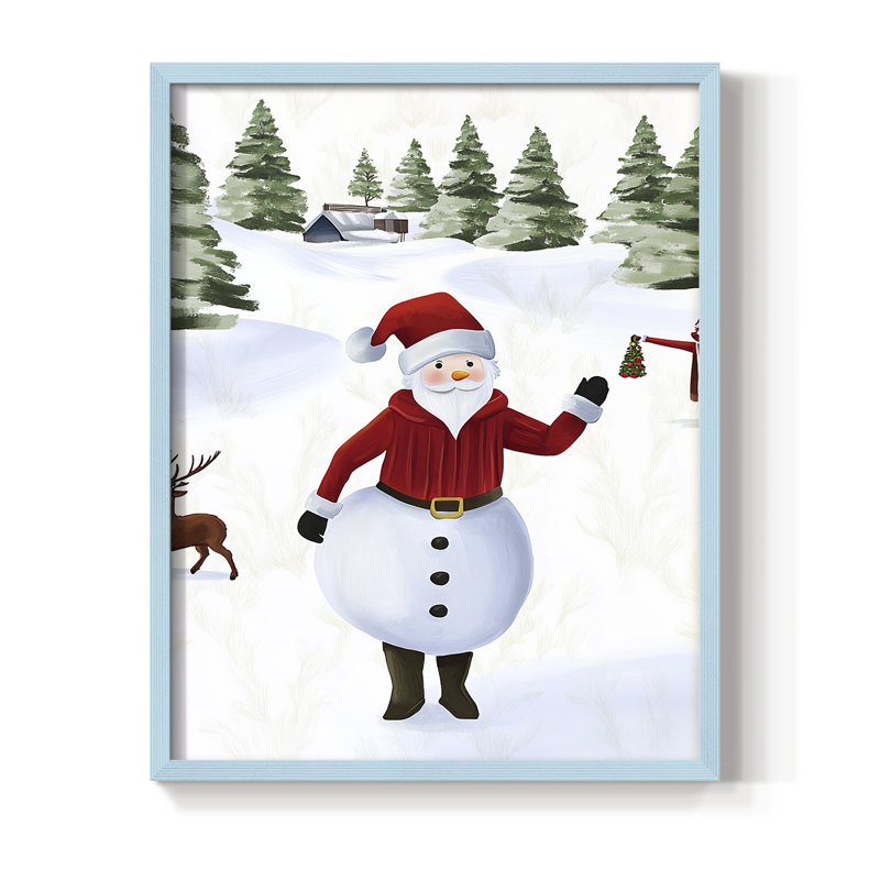 «Christmas Holiday», reproduction encadrée CC XXV - bois massif, H 11 po x l 9 po, Bleu