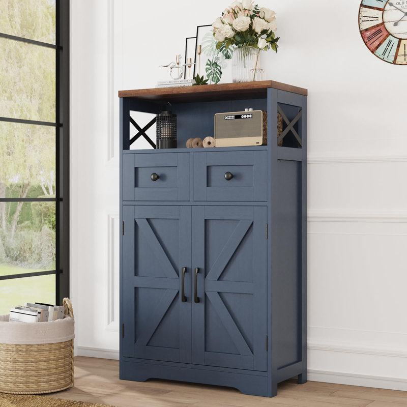 Armoire de rangement au sol, Bleu
