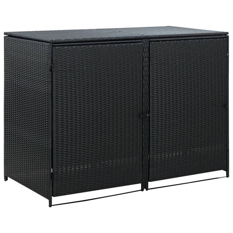 Double Wheelie Bin Shed, Black