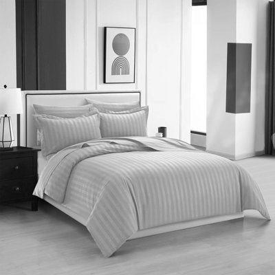 Microfiber Striped Duvet Cover Set with Pillowcases