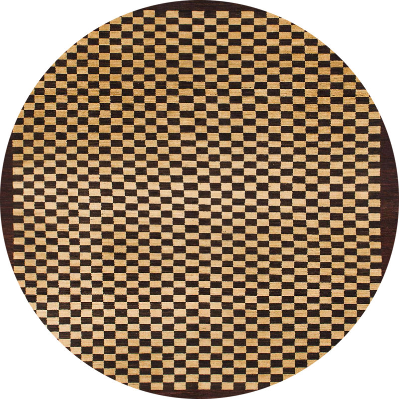 Wool Abstract Indoor Rug, Round 4'