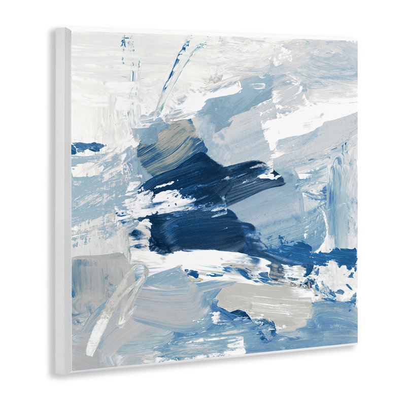 Abstrait bleu brossé, art mural par Lanie Loreth