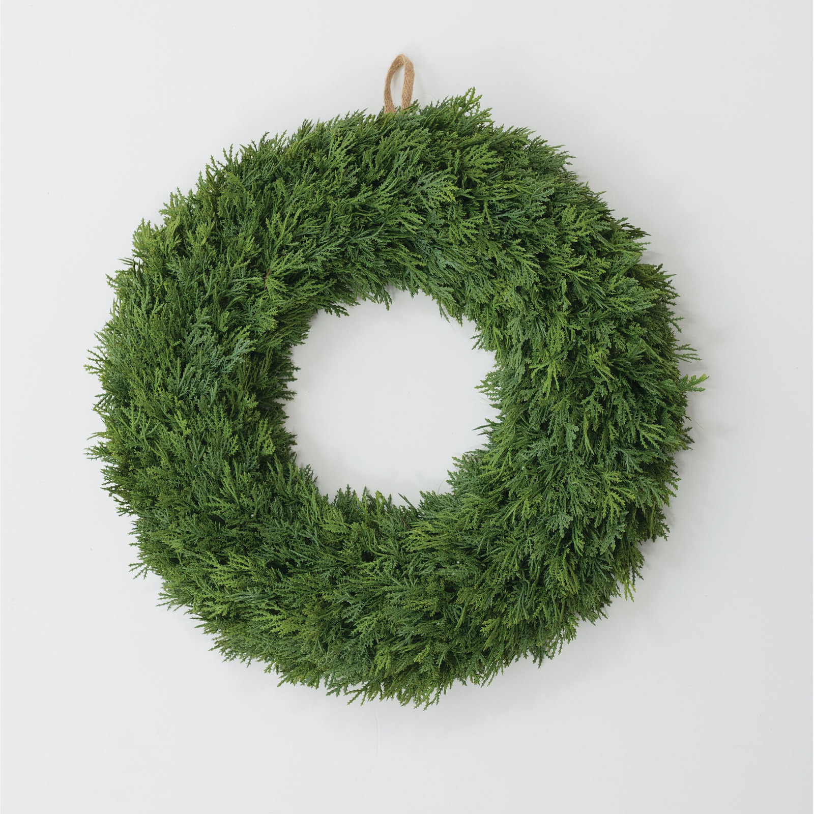 Artificial Lush Cedar Wreath, 22" H x 22" W x 4" D