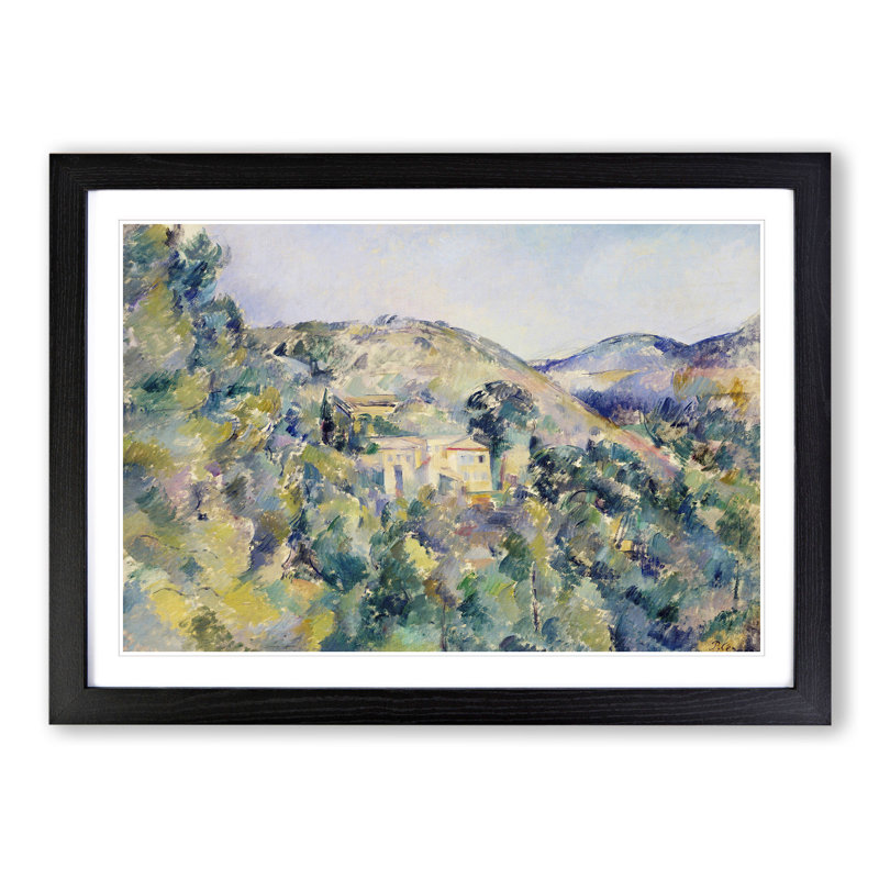 View of the Domaine Saint-Joseph by Paul Cezanne - Picture Frame Painting, 27cm H x 36cm W x 2cm D, Black