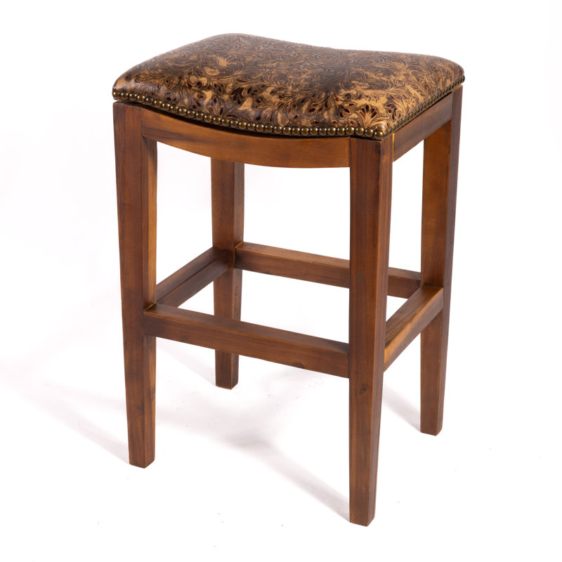 Genson Bar Stool, Bar Stool (30" Seat Height), Saddle Valentina Tawny