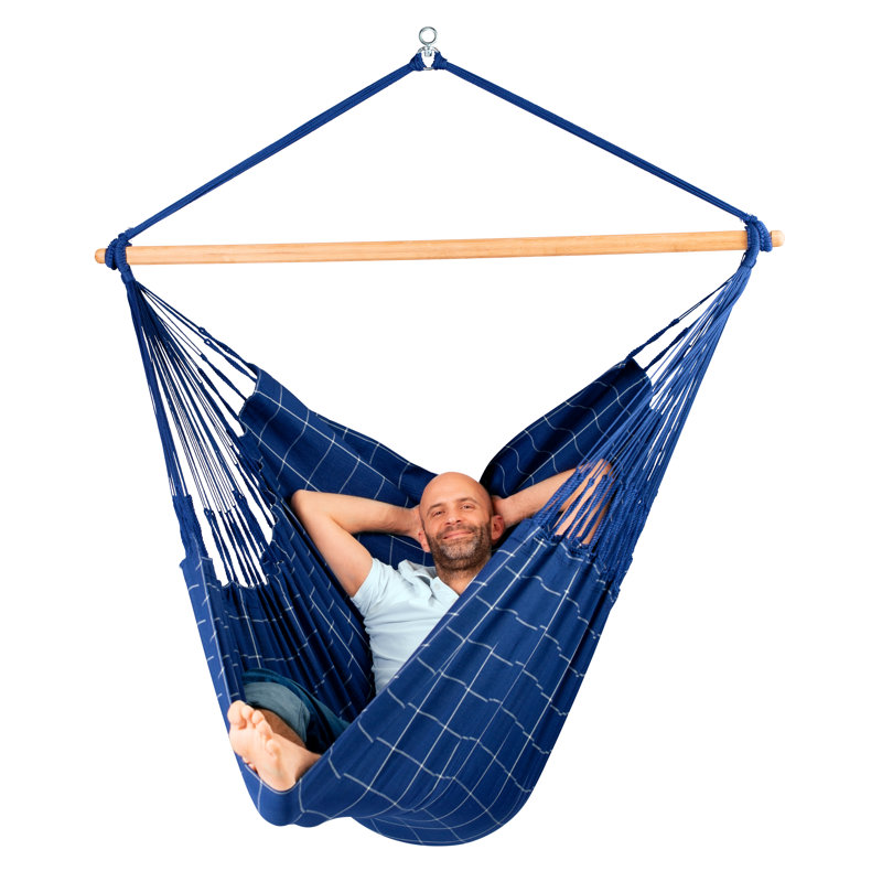 Chaise longue hamac imperméable en oléfine Domingo, Très grand lit, Marine