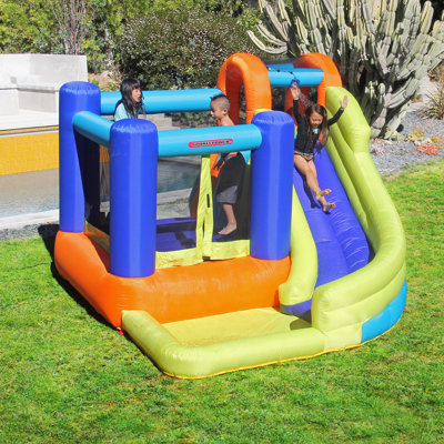 Sportspower My 1st Jump N Slide Inflatable Water Slide for Kids with Bounce House, Climbing Wall & Splash Pool, 11.8' L x 13.8' W x 7.9' H (Blower Included)
