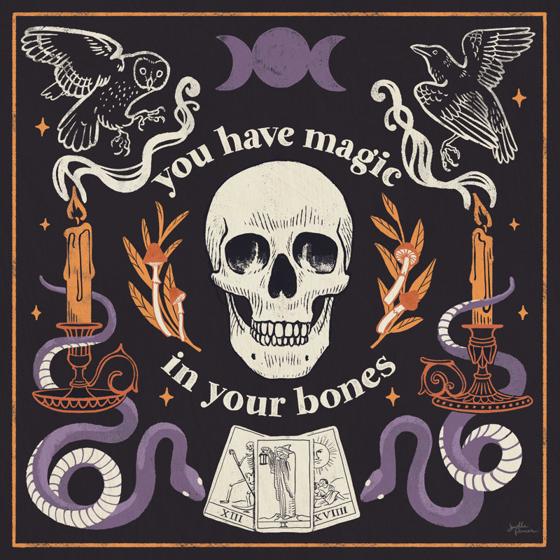 «Spooky Symbols IV» par Janelle Penner - reproduction d'art sur toile tendue, H 20 po x l 20 po, Non, Toile tendue