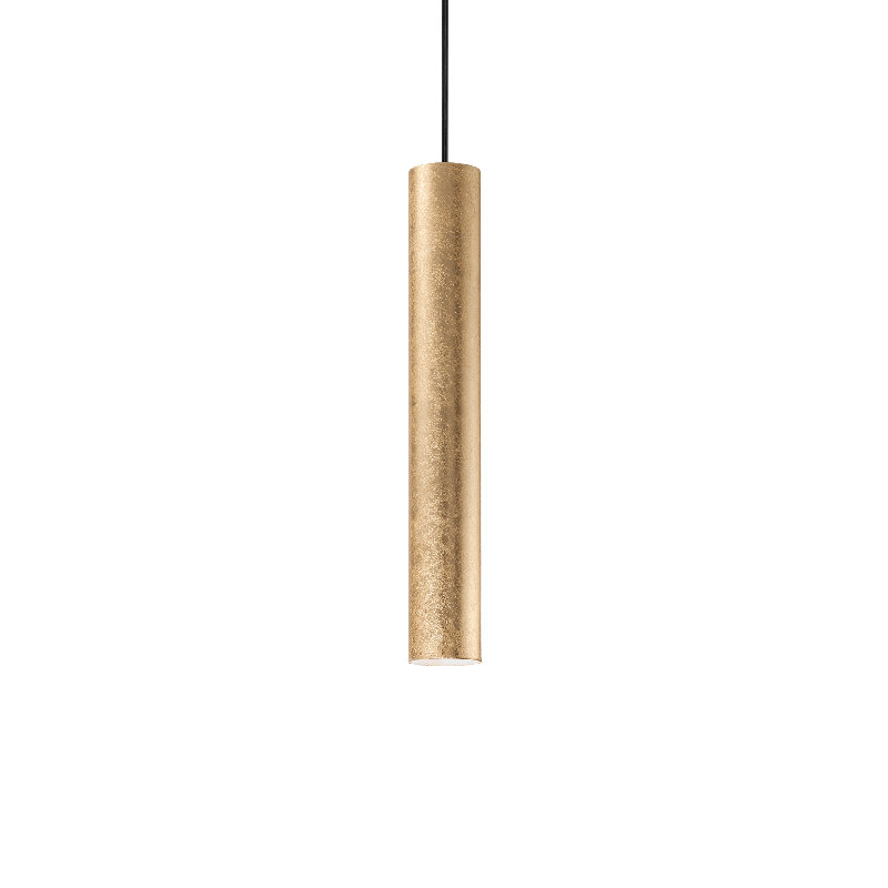 1 - Light Single Cylinder Pendant, Black, Matte Gold