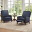 Fauteuil inclinable manuel en cuir véritable Liauro de 32,3 po de largeur avec cadre en bois massif (ensemble de 2)-769439672