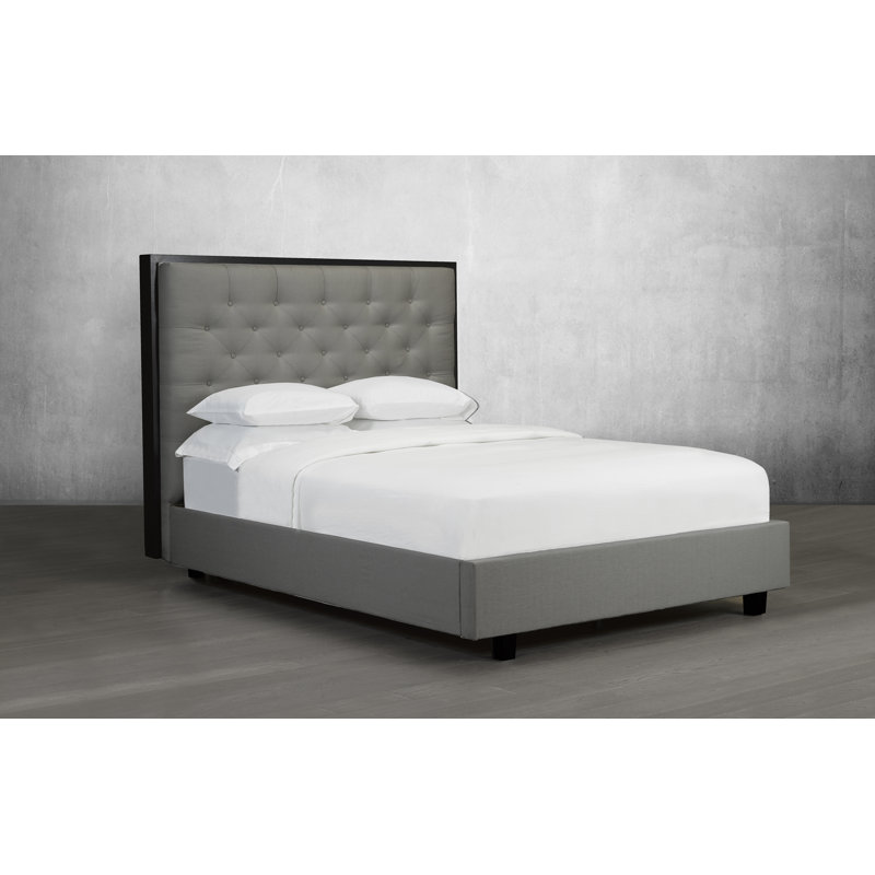 Lit plateforme en tissu d’ameublement Hatherleigh, Anthracite, Grand