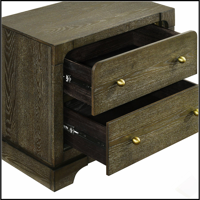 Charmante table de chevet 2 tiroirs cacao Sundance, parfaite pour un rangement organisé et élégant