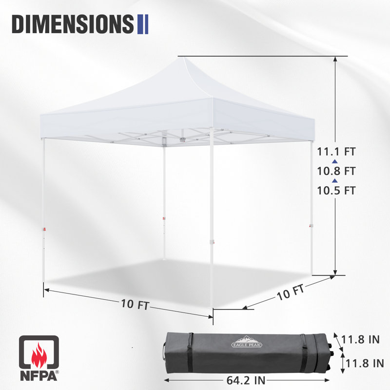 Toile escamotable 10 x 10, tente d'extérieur commerciale robuste