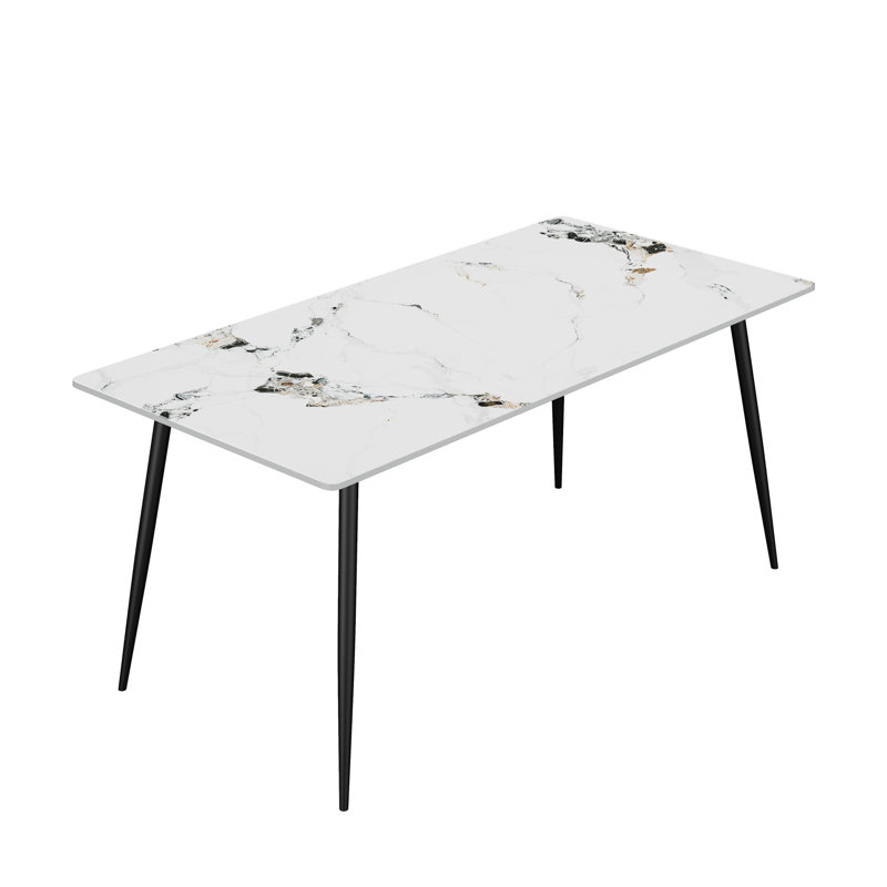 Table de salle à manger en pierre frittée résistante aux égratignures de style moderne pour la cuisine et la salle à manger