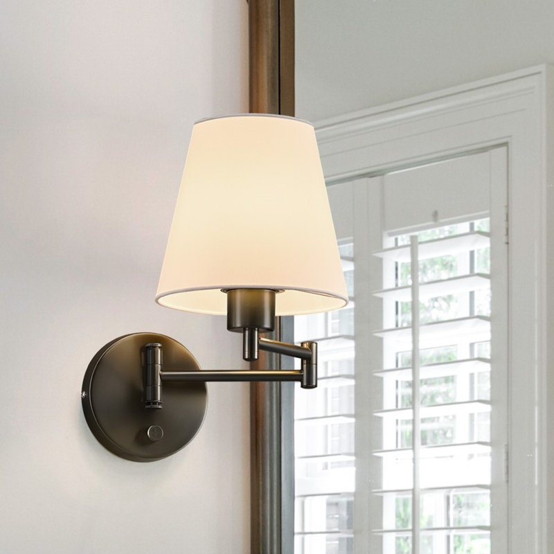 Swing Arm Sconce, Matte Black, 12.2" H x 7.09" W x 14.96" D