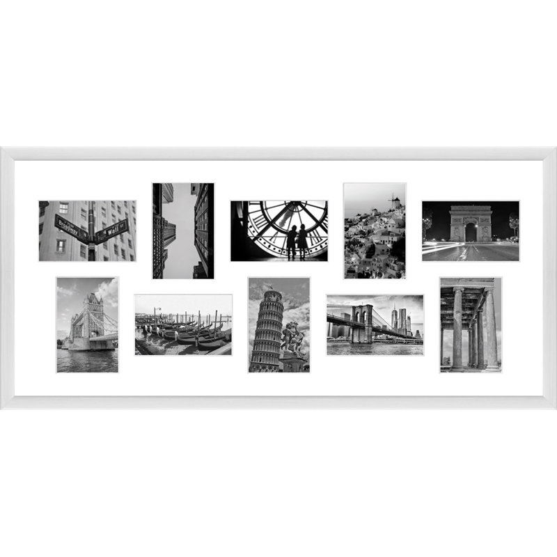Aashrita Wood Picture Frame with Mat, Glossy White