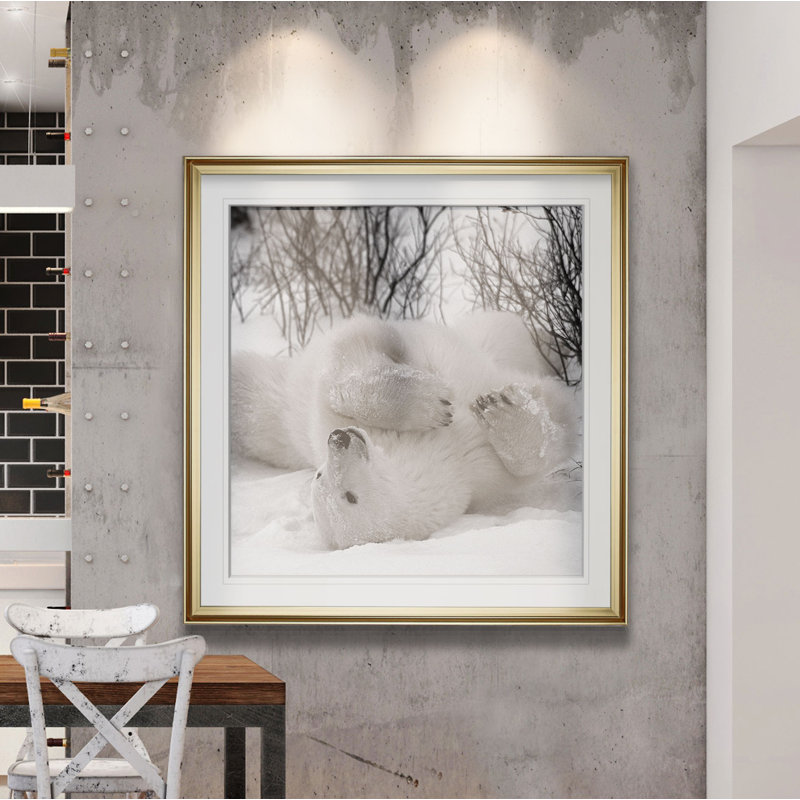 «Hudson Bay Bear», photographie, H 16 po x l 16 po x P 2 po, Encadrement doré