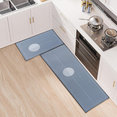 Striped Polyester Anti-Fatigue Non-Skid Kitchen Mat