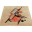 Hand Knotted Wool Abstract Area Rug-1714854044
