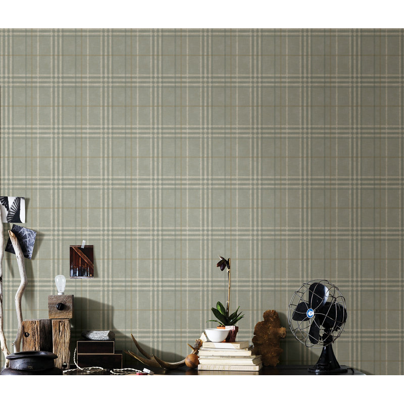 Rouleau de papier peint écossais 33 pi x 20,5 po Bernabe, Sauge