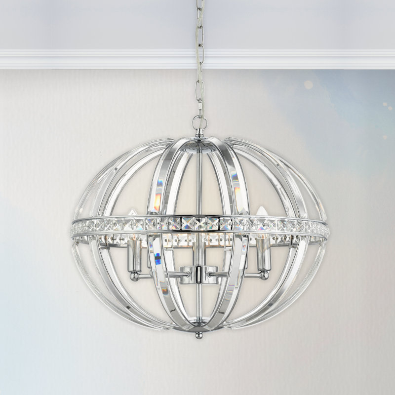 Venus 5 - Light Polished Chrome Crystal Pendant