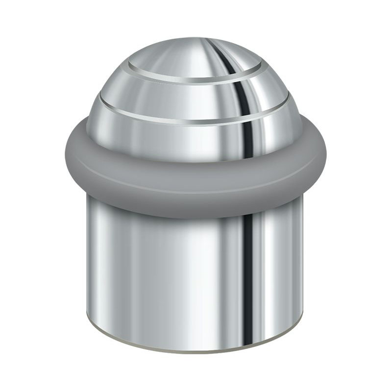 Kick Stop, Brushed Chrome, 2.125" H x 1.375" W x 1.375" D