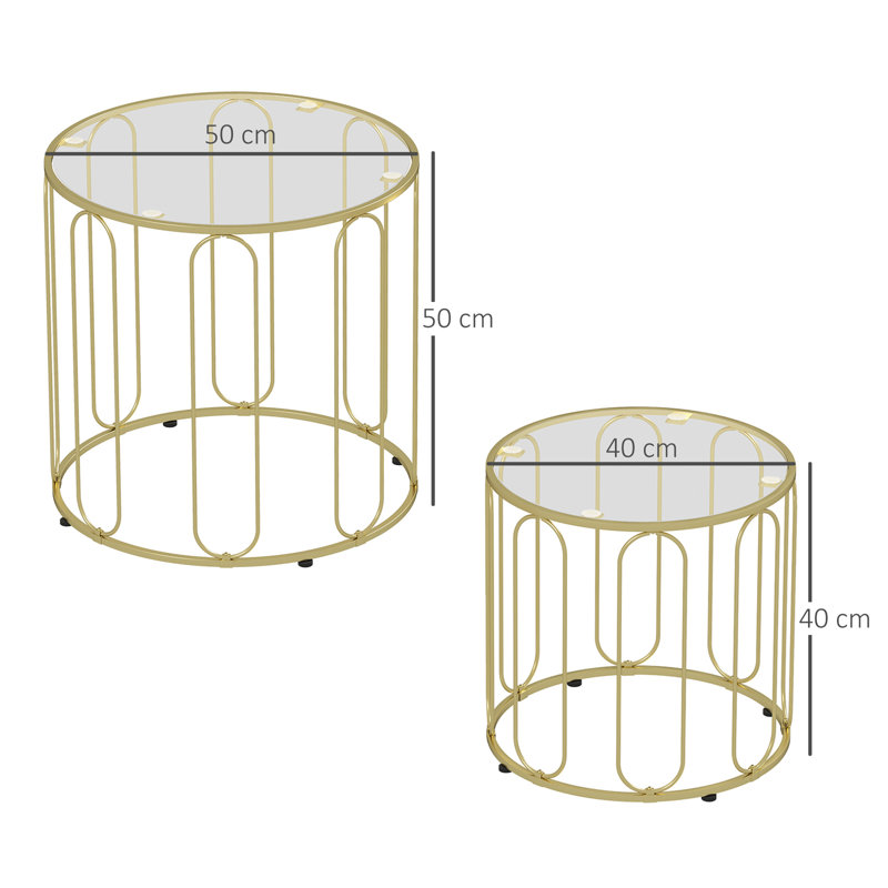 Alazhia Glass Top Nesting Tables