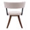 Chaises de salle à manger rembourrées modernes avec dossier incurvé, tissu beige et base en bois d'hévéa noyer, ensemble de 2