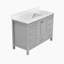 Meuble-lavabo sur pied 48 po, meuble-lavabo autoportant avec comptoir, armoire de rangement en bois massif gris-47168850