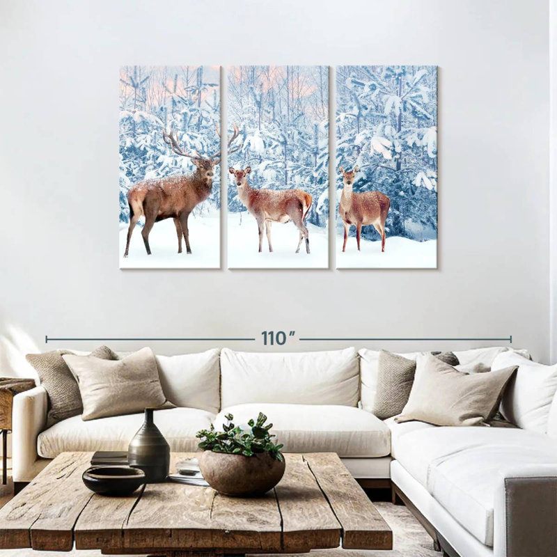 Deer In Winter, 48" H x 74" W