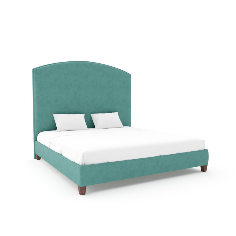 Benjamin Bed With 9" Rails, Rich Tobacco, Full, Posh Life Performance Velvet Caribbean