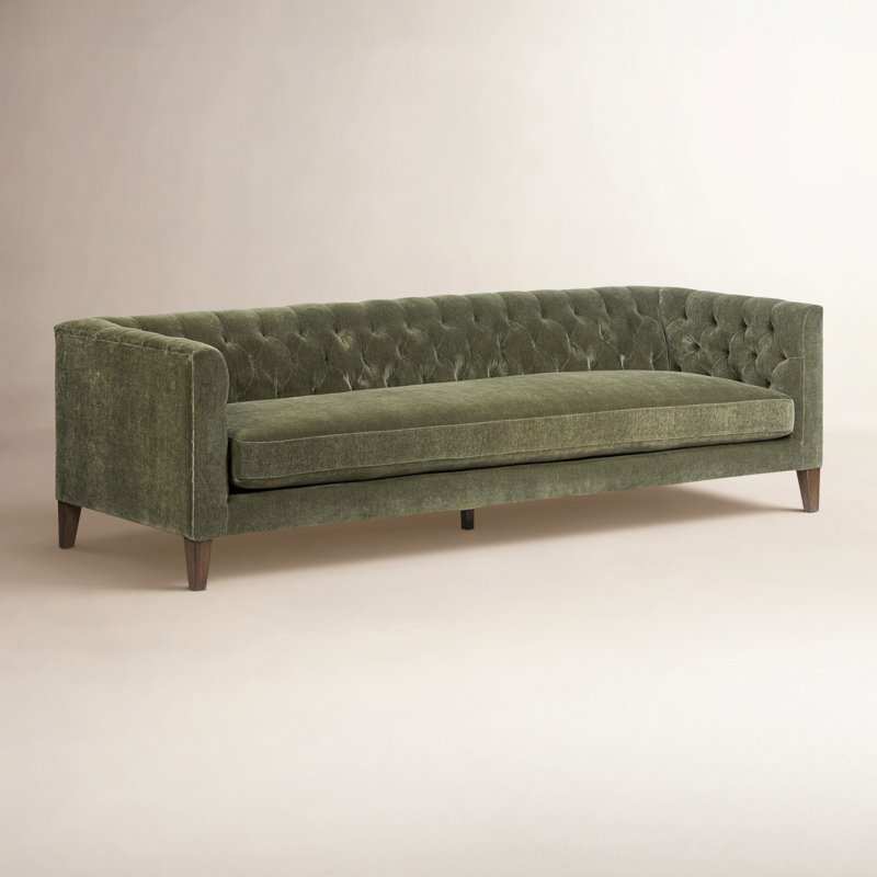THURSTON SOFA-96"-DAKOTA WARM TAUPE, Amici Moss Velvet