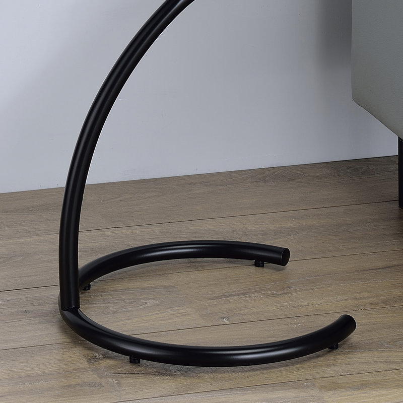 Table de bout ronde / moderne en C avec plateau en verre trempé - table d'appoint en métal pour salon, chambre à coucher, bureau, canapé