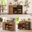 Buffet de 51 po avec rangement pour réfrigérateur, espace de chargement et support à vin, tablettes réglables pour la maison-130911735