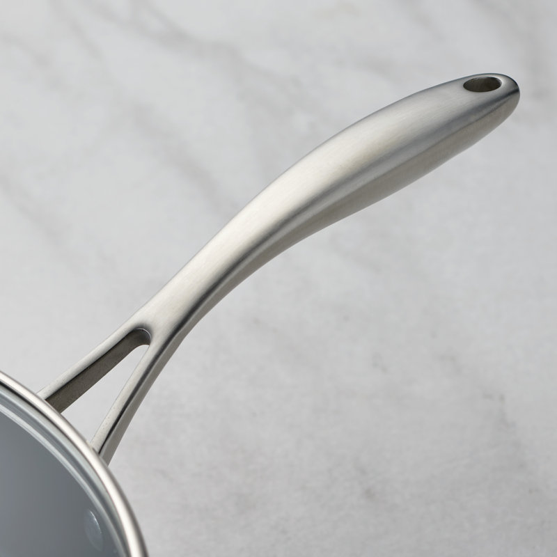 3 Qt Gray Aluminum Non-Stick Covered Sauce Pan