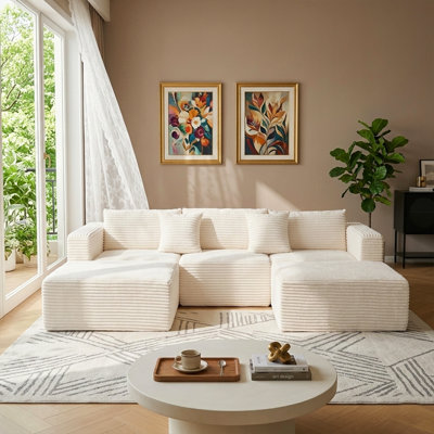111" U/L Shape Cloud Modular Sectional Sofas
