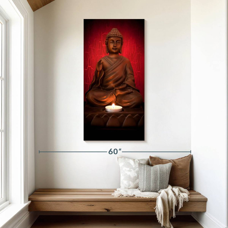 Candle And Buddha, 48" H x 24" W