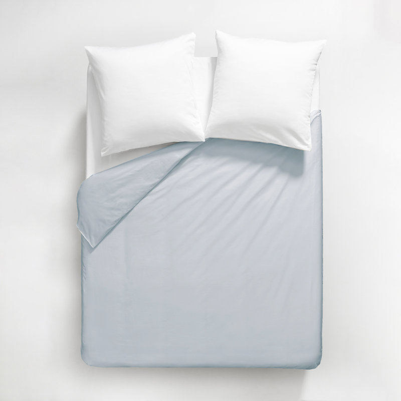 Jaelan Cotton Solid Colour Duvet Cover, 220 x 240 cm, Glacier