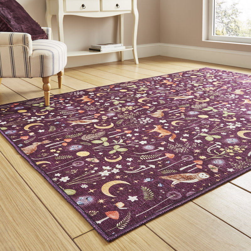 CL - Twilight Animals Green - 152 x 230, Plum, Rectangle 122 x 170 cm